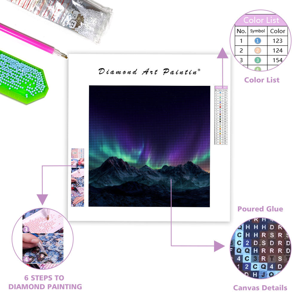 Aurora Mountains - Diamond Painting