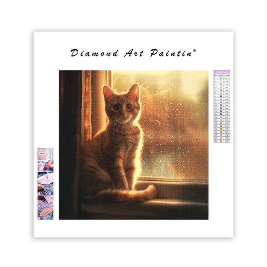 Happy Golden Cat - Diamond Painting