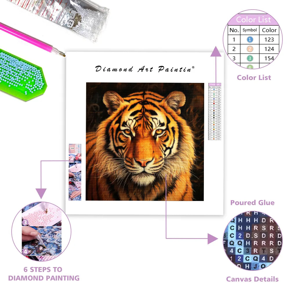 Fierce tiger - Diamond Painting