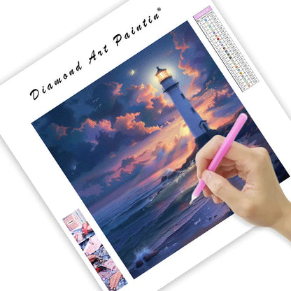 Quiet Lighthouse Glow - Diamond Painting