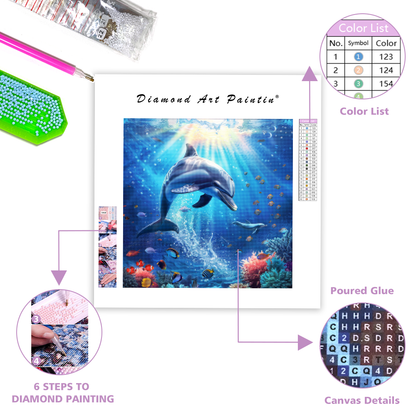 Ocean Dolphin Harmony - Diamond Painting