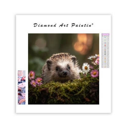 Hedgehog in the Moss - Diamond Painting
