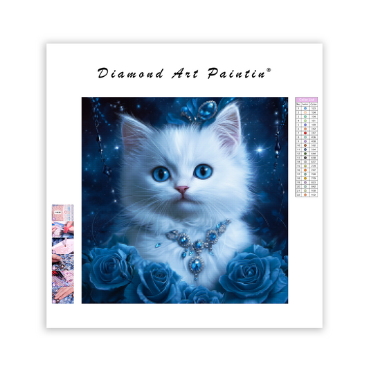 Royal Blue Kitty - Diamond Painting