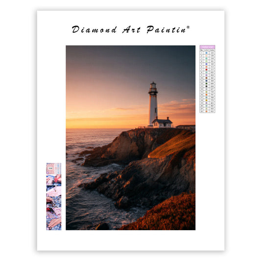 Lighthouse at Sunset - Diamond Painting