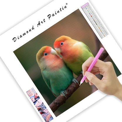 Lovebirds Kissing - Diamond Painting