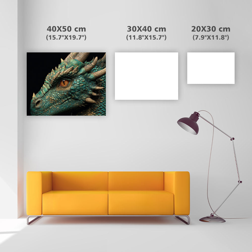 Emerald Dragon Head - Diamond Painting