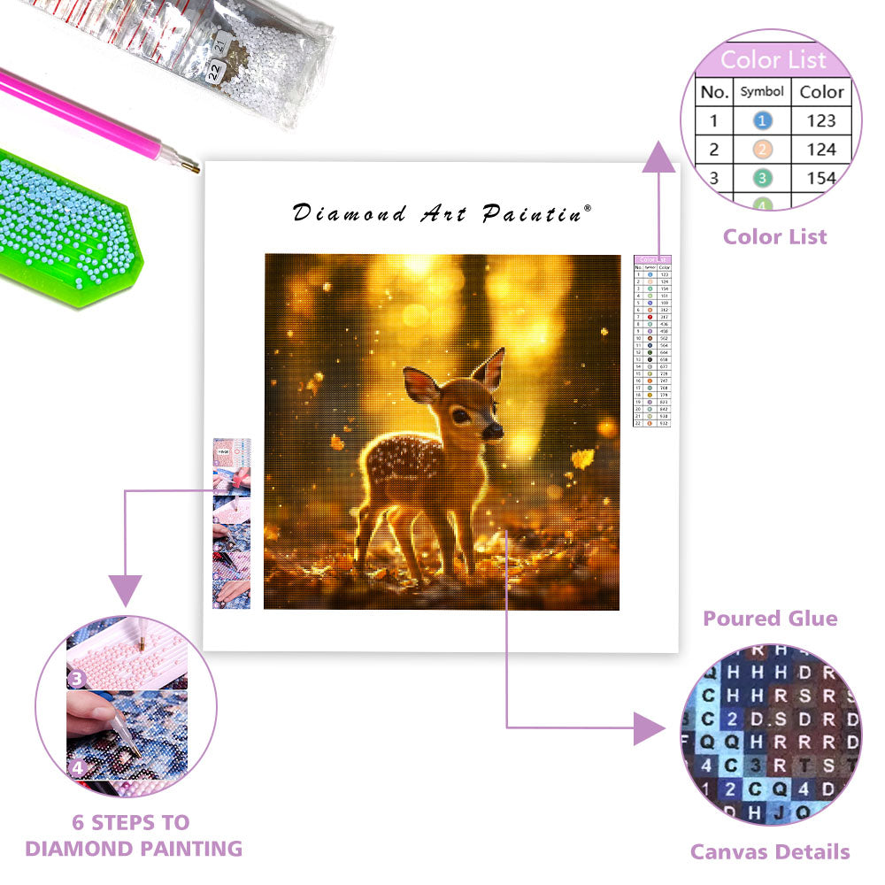 Baby Deer with Big Innocent Eyes - Diamond Painting
