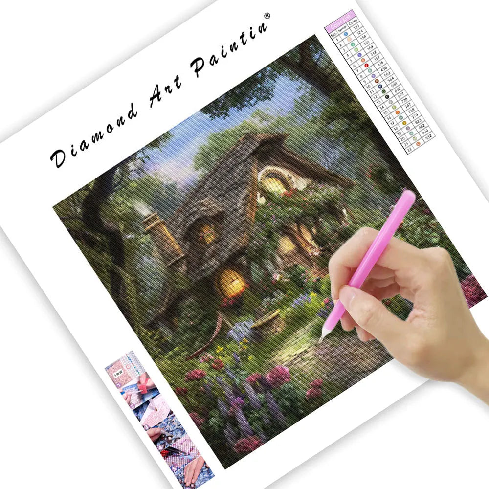Enchanted Garden Cottage - Diamond Painting