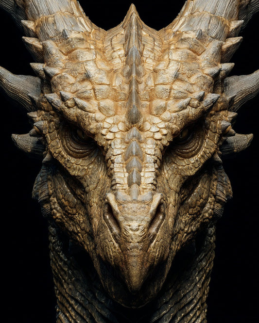 Golden Dragon Head - Diamond Painting