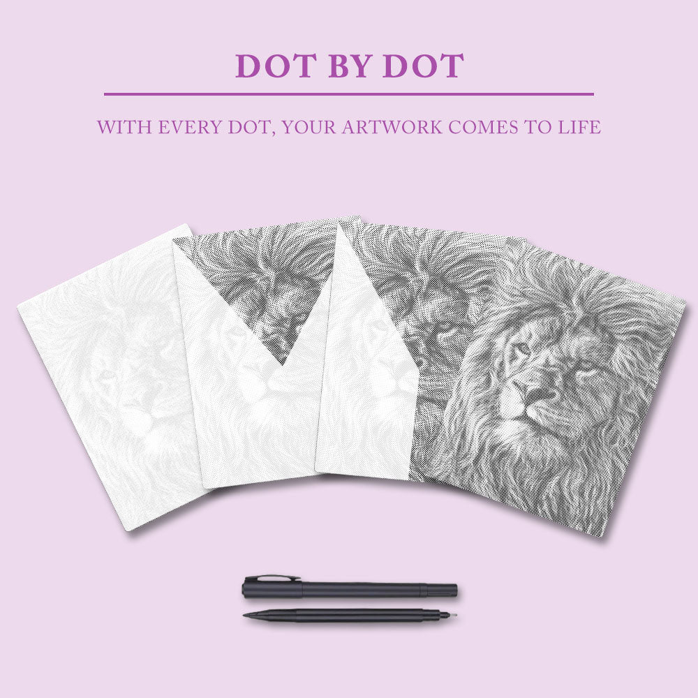 Giant African Lions - Dot Painting