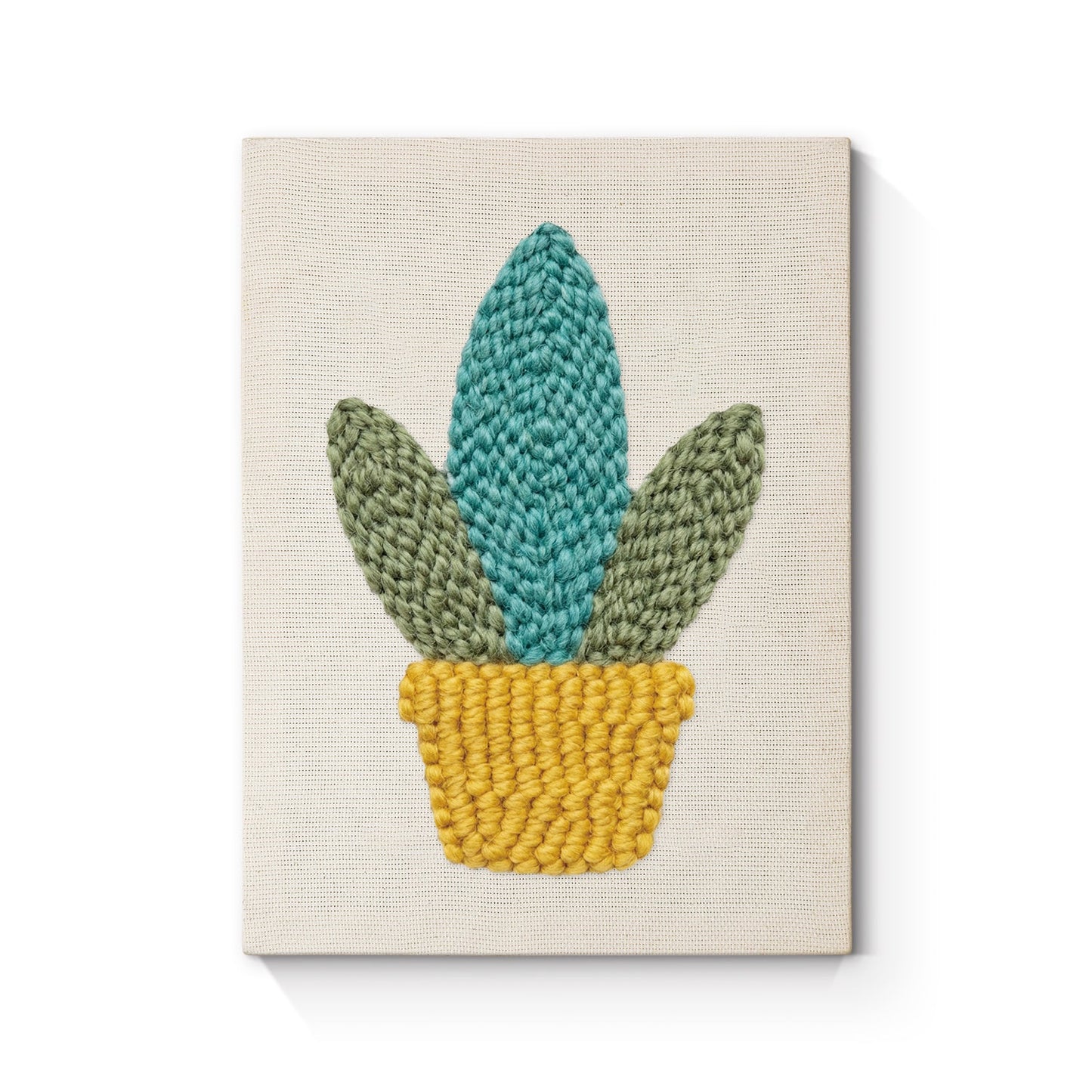 Happy Green Plant - Punch Needle