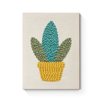 Happy Green Plant - Punch Needle