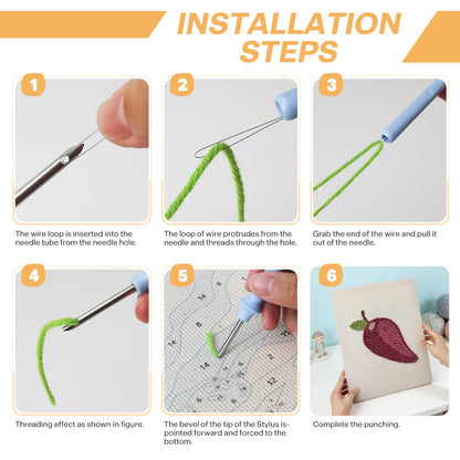 Purple Pear - Punch Needle