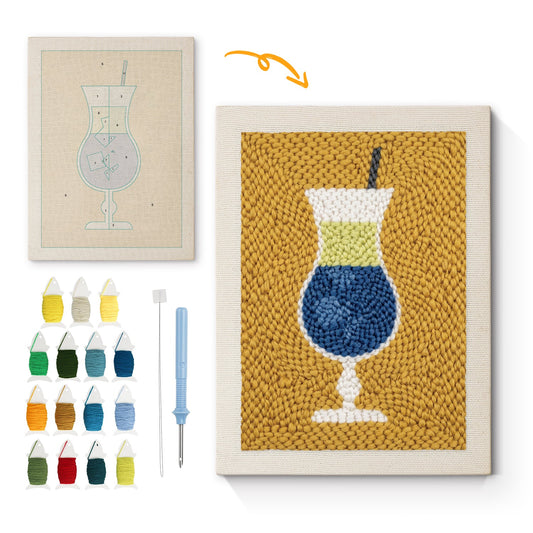 Blue Cocktail - Punch Needle