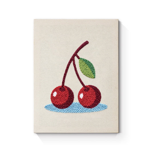 Cherry Blossom with Leaves - Punch Needle