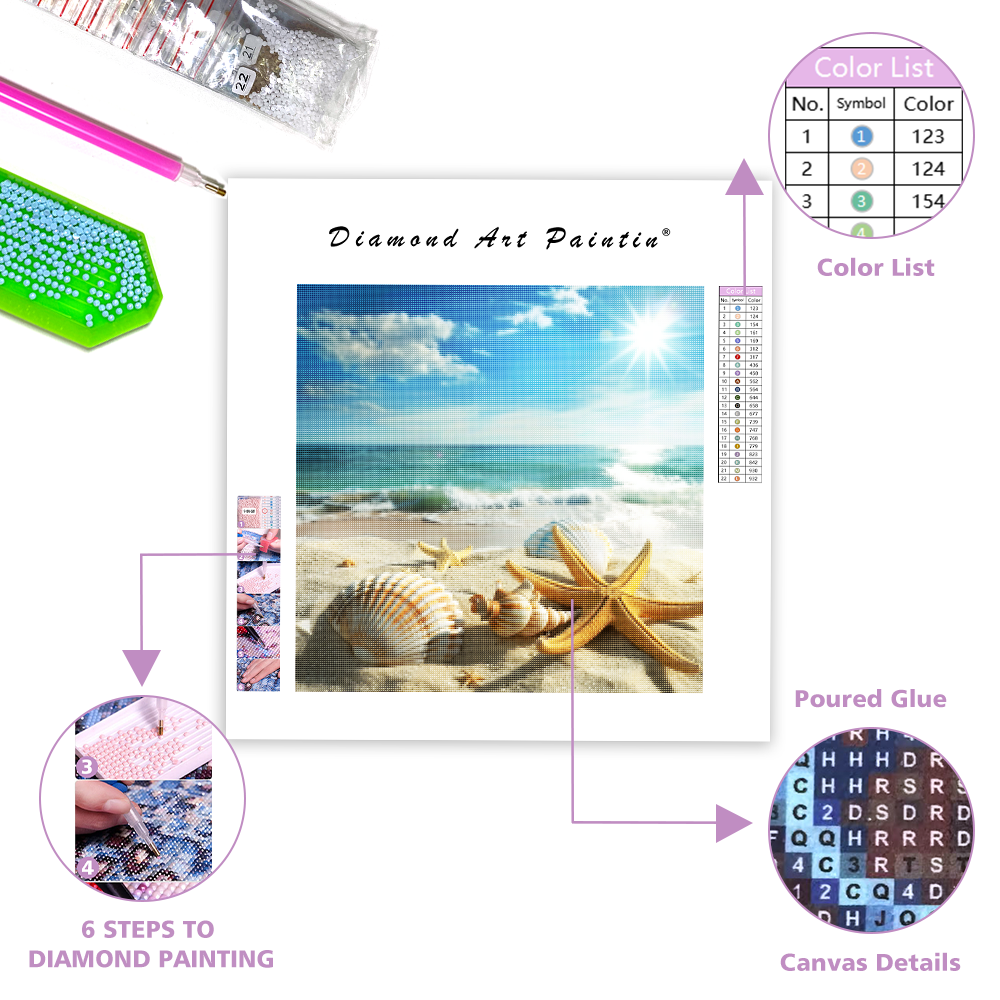 Seashell Summer Shore - Diamond Painting