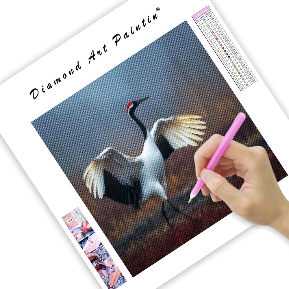Red-crowned Crane Dance - Diamond Painting