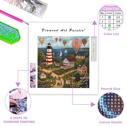 Coastal American Village - Diamond Painting