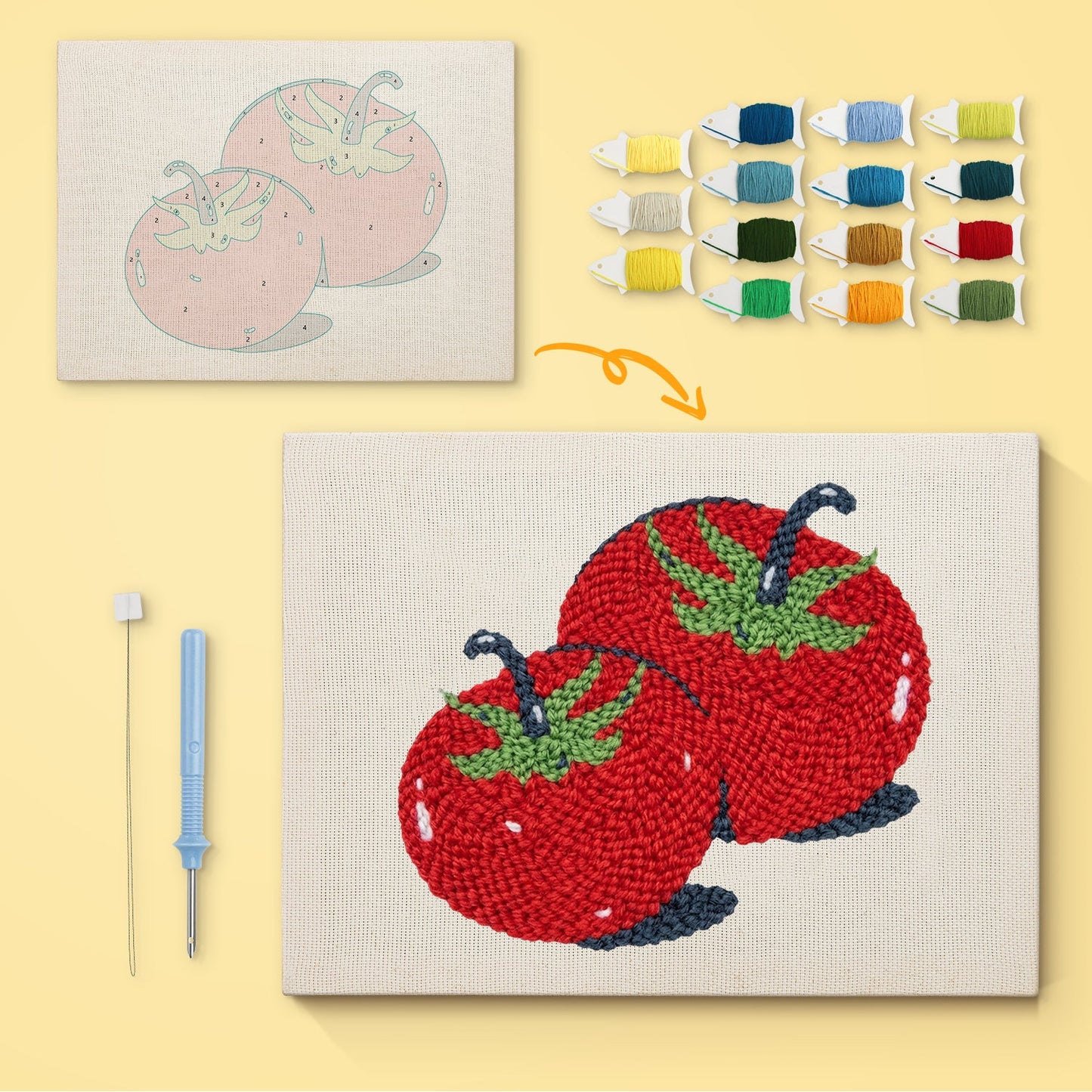 Tomato Delight - Punch Needle