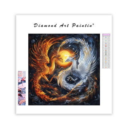 Yin Yang Dragon and Phoenix - Diamond Painting