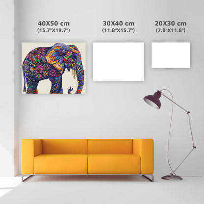 Floral Elephant Design - Diamond Painting