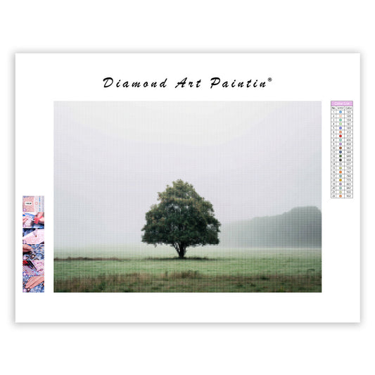 Single Tree in Mist - Diamond Painting