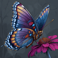 Colorful Butterfly and Flower - Diamond Painting