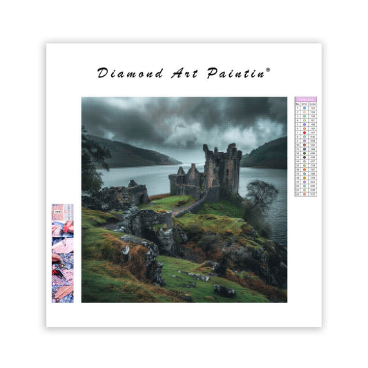 Scottish Castle Loch - Diamond Painting