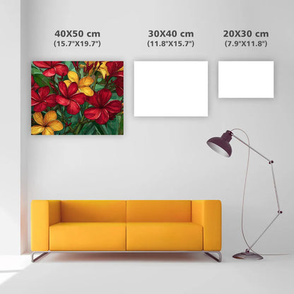Red and Yellow Tropical Flowers - Diamond Painting