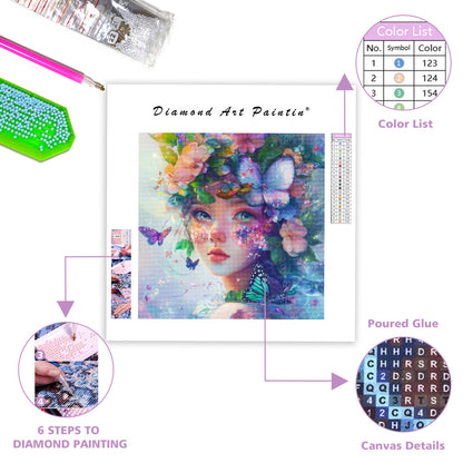 Whimsical Flower Girl - Diamond Painting