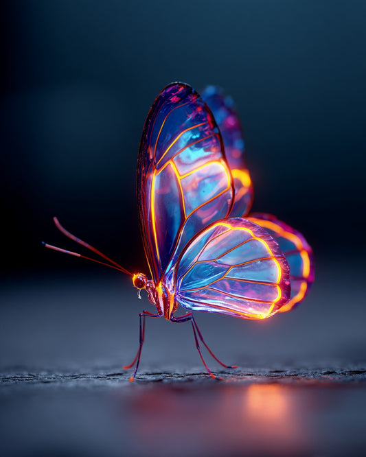 Neon Butterfly Glow - Diamond Painting