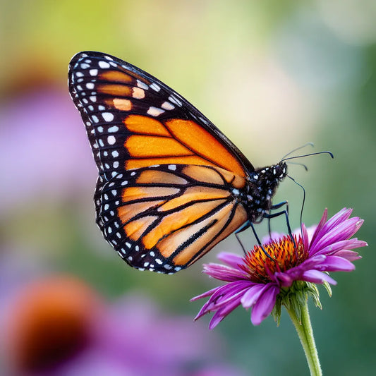 Monarch on Coneflower - Diamond Painting