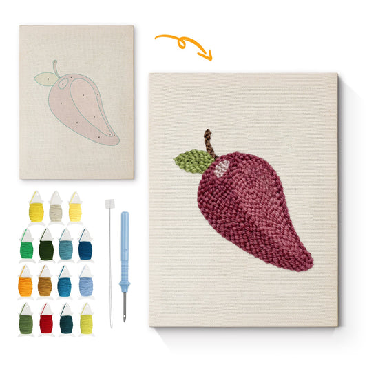 Purple Pear - Punch Needle