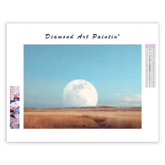 Moon Over Field - Diamond Painting