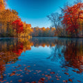Autumn Lake Reflection - Diamond Painting