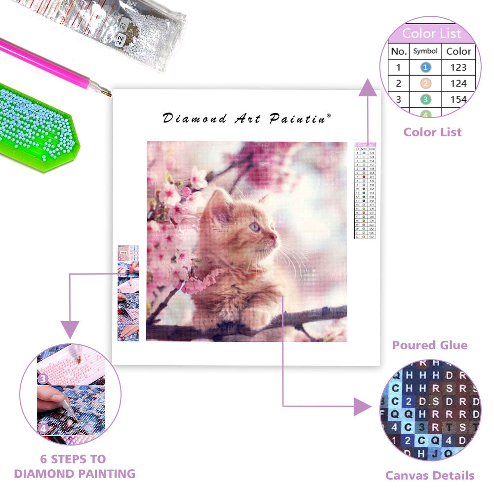 Sakura Kitten - Diamond Painting