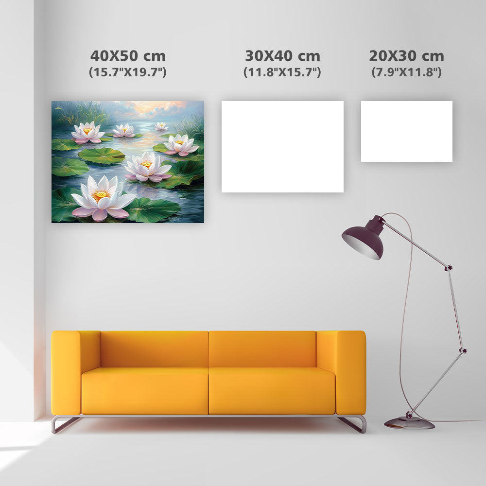 Lotus Pond - Diamond Painting