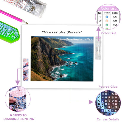 New Zealand Coastal Cliffs - Diamond Painting