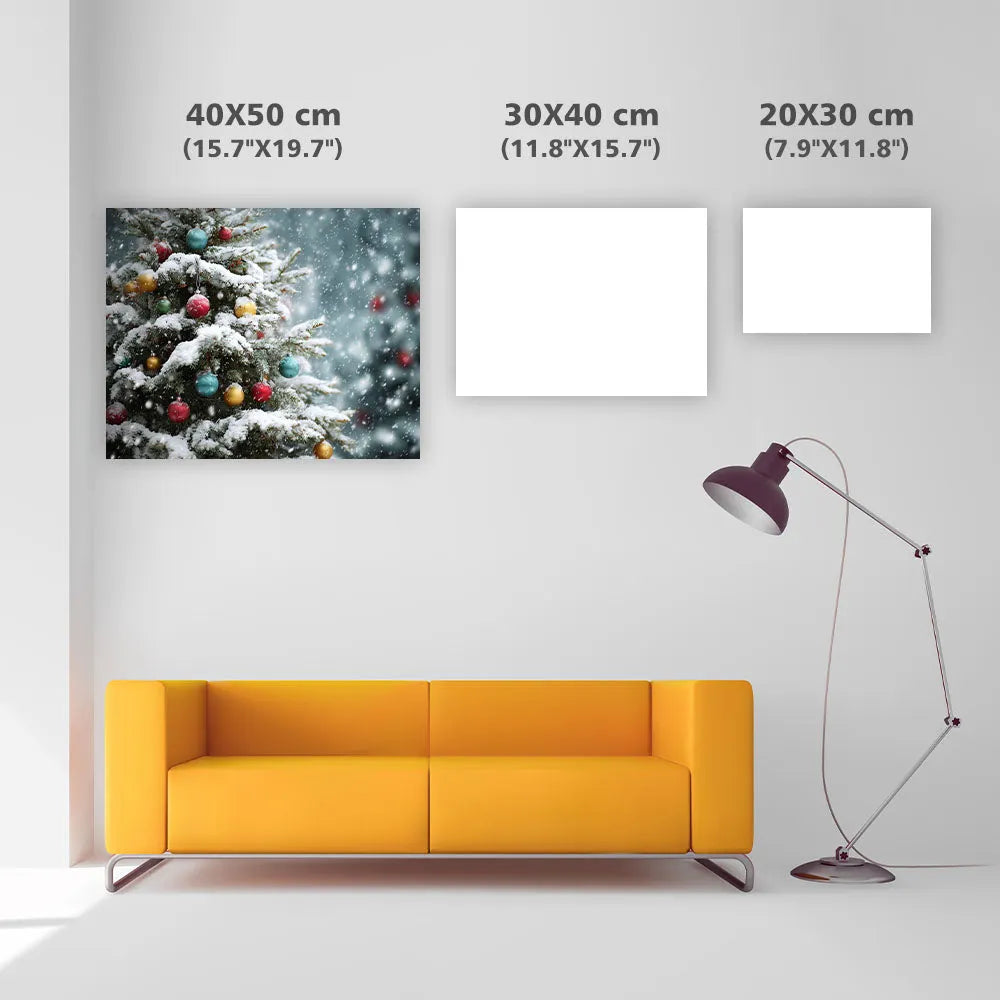 Snow-covered Christmas Tree - Diamond Painting