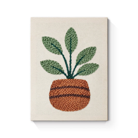 Verdant Potted Plant - Punch Needle