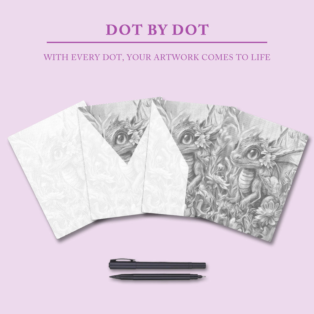 Colorful Dragon Amidst Blossoms - Dot Painting