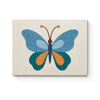 Blue & Orange Butterfly - Punch Needle