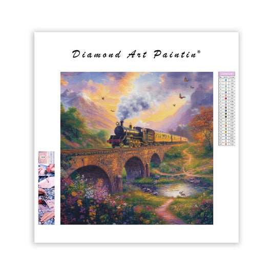 Vintage Steam Locomotive - Diamond Painting