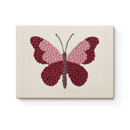Purple Butterfly - Punch Needle