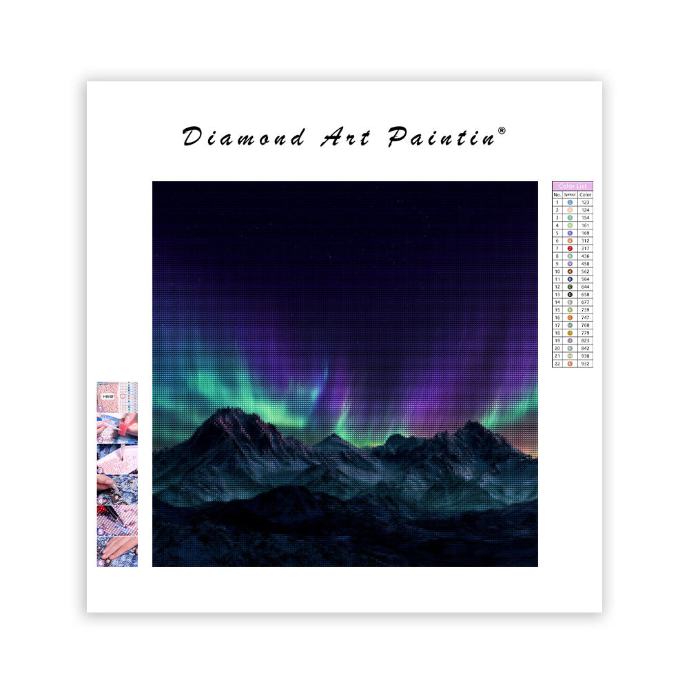Aurora Mountains - Diamond Painting