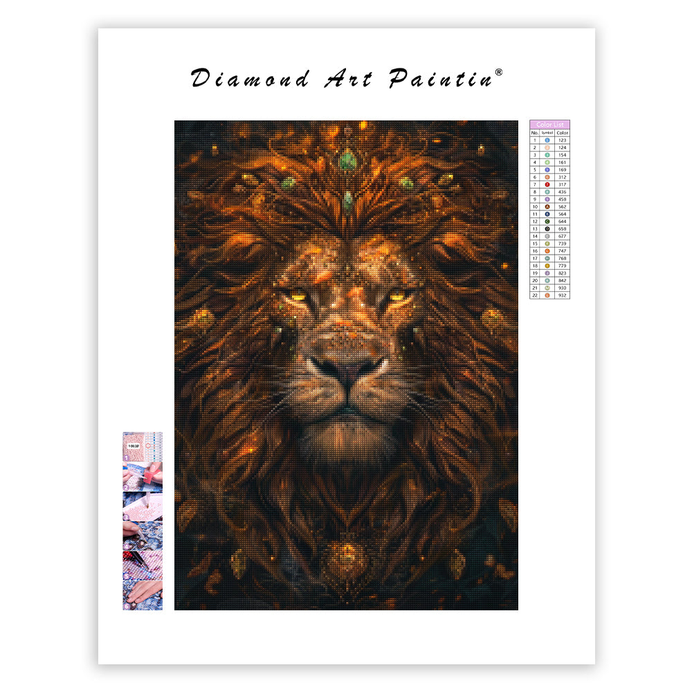 Amber Lion - Diamond Painting