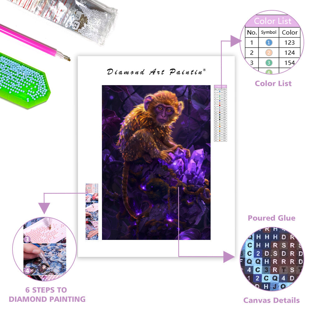 Crystal Monkey - Diamond Painting