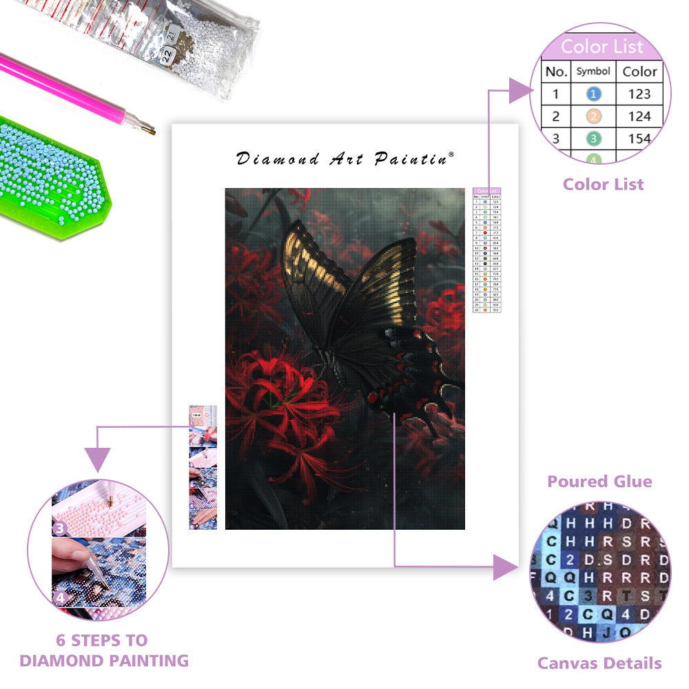 Lily Butterfly - Diamond Painting