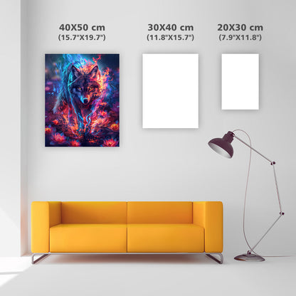 Lotus Flame Wolf - Diamond Painting