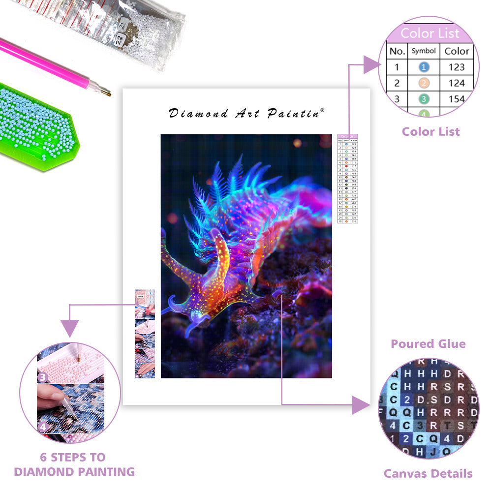 Neon Nudibranch - Diamond Painting